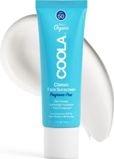 COOLA face sunscreen front tube showing compact travel-ready protection