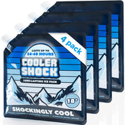 Cooler Shock front packaging showing 4-pack and features for reliable cooling