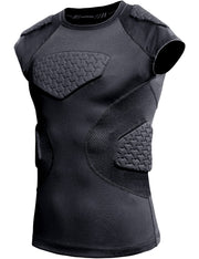 COOLOMG vista frontal de la camiseta acolchada, protección visible y perfil bajo