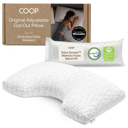 Coop Home Goods front view of cut-out pillow showing ergonomic support benefit