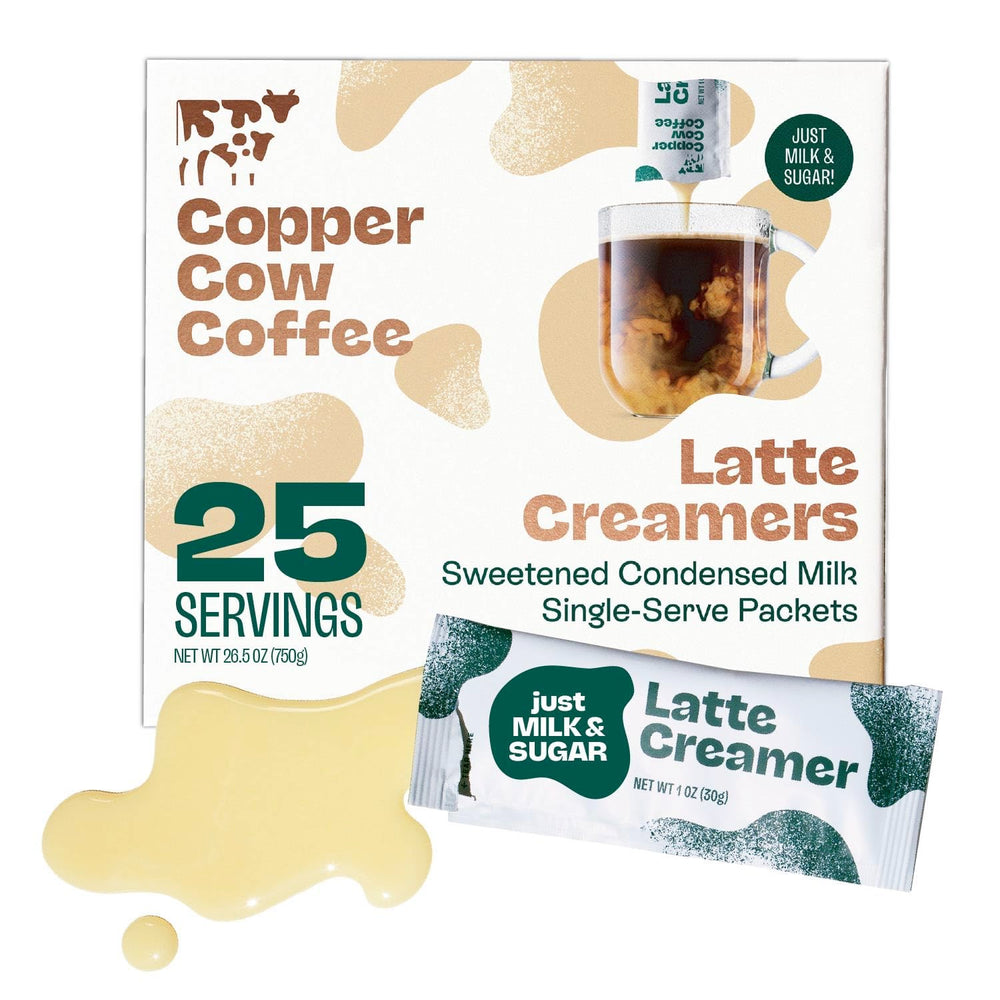 Copper Cow Coffee paquete frontal 25 sobres muestra conveniencia