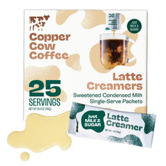 Copper Cow Coffee paquete frontal 25 sobres muestra conveniencia