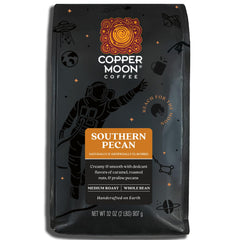 Copper Moon paquete frente mostrando blend southern pecan y atractivo visual
