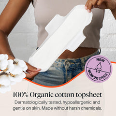 Cora primer plano del topsheet 100% algodón orgánico, suave para piel sensible
