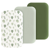 Coreeky front packaging of three muslin bassinet fitted sheets showing value and convenience