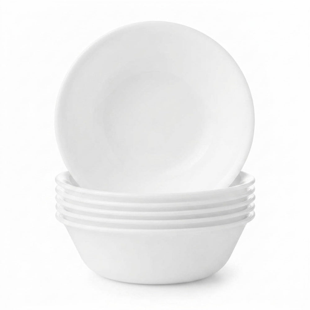 Corelle cuenco frontal mostrando el diseño blanco y durabilidad