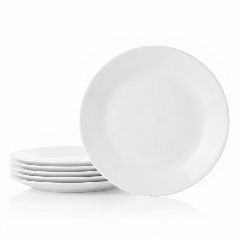 Corelle plato frontal blanco Winter Frost, fondo neutro para presentar alimentos
