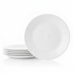 Corelle plato frontal blanco Winter Frost, fondo neutro para presentar alimentos