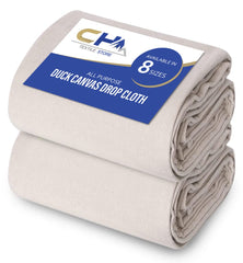 Corporate Hills front view of two folded drop cloths showing packaging and size benefit