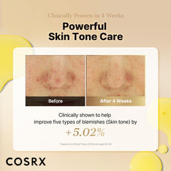 COSRX aplicación con la mano depositando gotas en el rostro para una rutina matutina