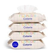 Coterie front packaging showing four resealable packs and total count benefit