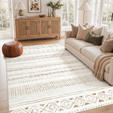 cotiled front view showing boho pattern and balanced neutral tones for style