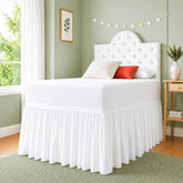 Cottingon falda frontal para cama Twin XL mostrando acabado pulcro
