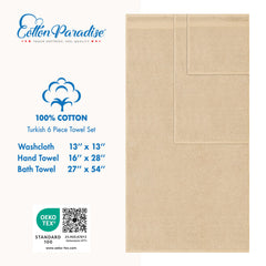 Cotton Paradise hand towel beside sink highlighting quick-dry convenience