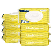 Cottonelle paquete frontal mostrando 8 paquetes y olor veraniego para almacenamiento conveniente