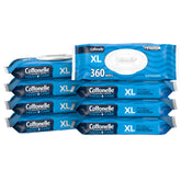 Cottonelle front packaging showing eight flip-top packs and product benefit