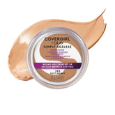 COVERGIRL frente del envase mostrando tono 255 Soft Honey y cobertura