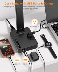 cozoo base con puertos USB-C, USB y dos enchufes AC para carga simultánea