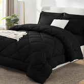 CozyLux comforter front view showing smooth black finish and modern look for versatile styling