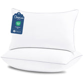 CozyLux front view of two queen pillows showing neat finish and comfort
