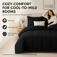 CozyLux edredón puesto en cama completa para apariencia pulida