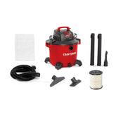 CRAFTSMAN front view of shop vac showing capacity and sturdiness benefit