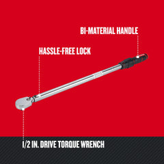 CRAFTSMAN close-up of stamped inch and metric scale for clear torque setting