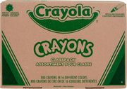 Crayola estuche frontal mostrando 16 colores y 800 crayones organizados