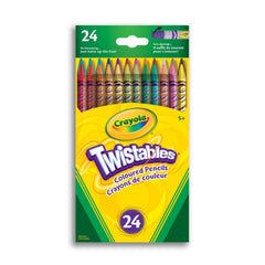 Crayola vista frontal con 24 Twistables y colores visibles, listo para usar