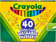 Crayola estuche frontal 40ct mostrando colores brillantes y organización