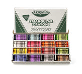 Crayola front box view showing 256-count classpack and organized storage benefit