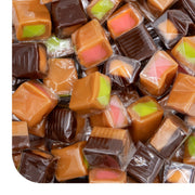 CRAZYOUTLET paquete frontal mostrando 2 lb y piezas envueltas, ideal para compartir