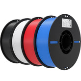 Creality front packaging showing four colored PLA spools and product benefits
