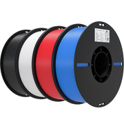 Creality front packaging showing four colored PLA spools and product benefits