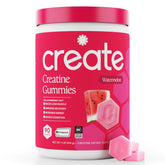 Create front packaging showing watermelon gummies and benefits