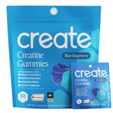 Create brand front packaging showing Blue Raspberry single-serve benefits