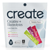 Create variety pack front packaging showing flavors and travel-ready benefit
