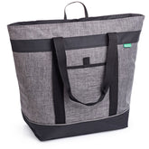 Creative Green Life front view of charcoal jumbo insulated cooler bag showing capacity and zip