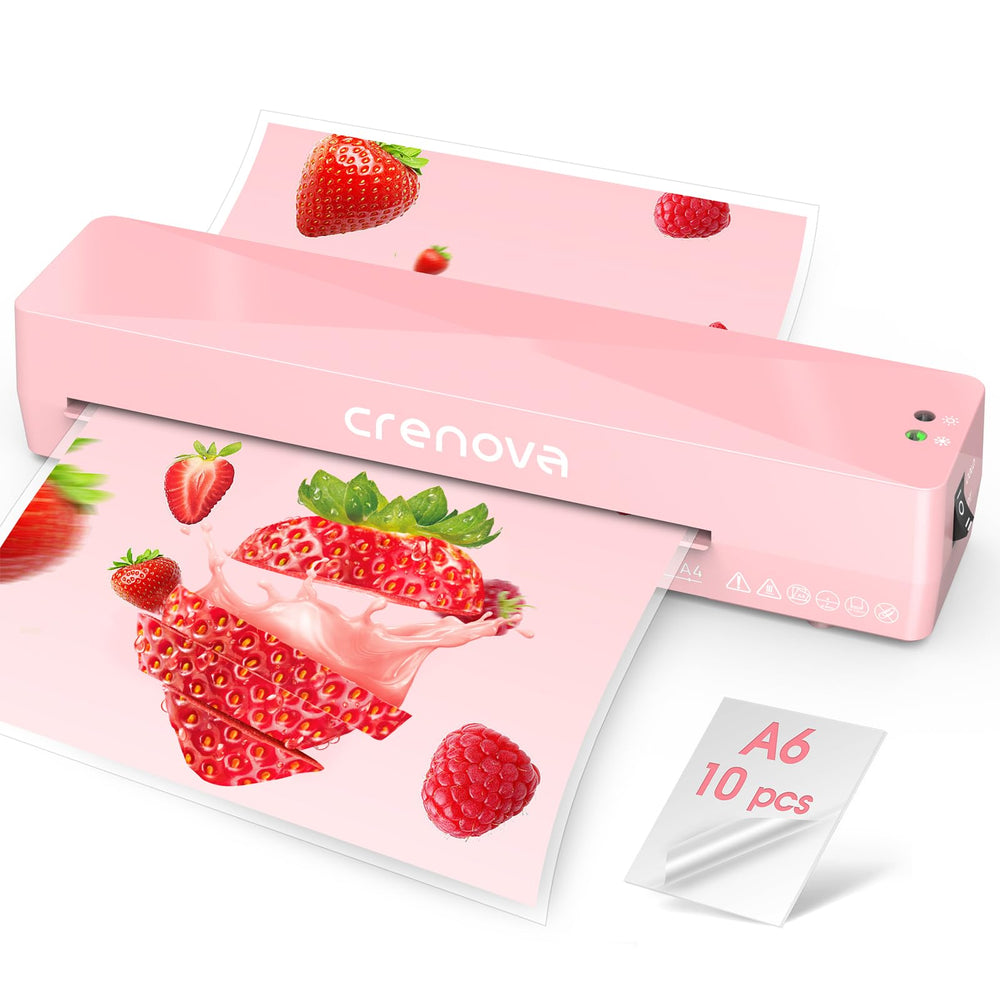 Crenova laminadora vista frontal compacta y portátil para oficina