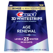 Crest front box showing Age Renewal kit and clear benefits