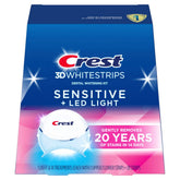 Crest paquete frontal mostrando tiras y luz LED, conveniencia de tratamiento en casa