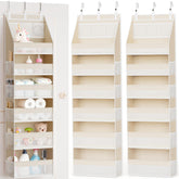 Criusia front view showing six shelves and thirteen mesh pockets for instant organization