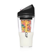 CRUNCHCUP front view in black showing sleek design and portability benefit