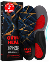 CRUVHEAL front view of blue XL insole showing shape and benefit of immediate cushioning