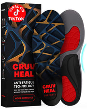 CRUVHEAL front view of blue XL insole showing shape and benefit of immediate cushioning