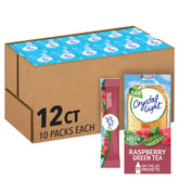 Crystal Light frente del empaque mostrando 120 sobres, práctico y compacto
