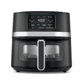 Cuisinart air fryer front view stainless steel, sleek countertop benefit