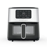 Cuisinart air fryer front view showing stainless steel finish and compact countertop footprint