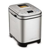 Cuisinart front view stainless steel bread maker showing compact design and benefits