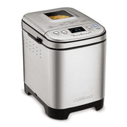Cuisinart front view stainless steel bread maker showing compact design and benefits
